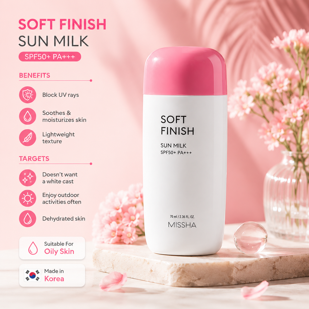 Missha All Around Safe Block Soft Finish Sun Milk SPF50+ Or PA+++ (70ml)