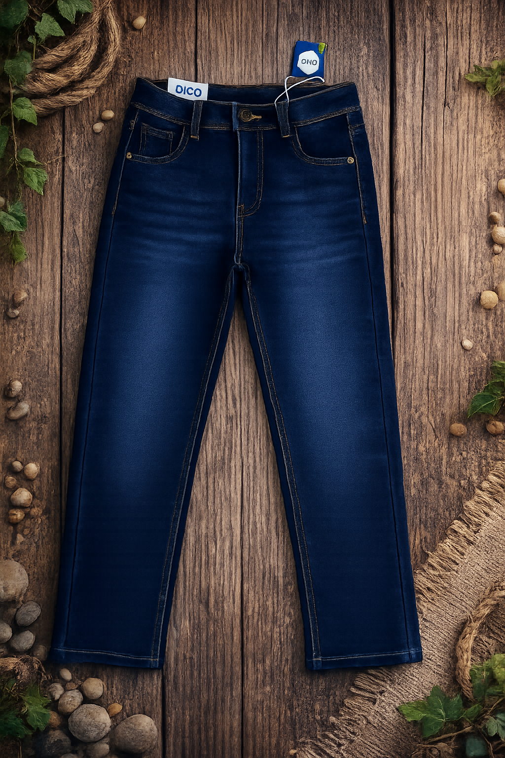 Knit denim adult boys jeans pants-Kids
