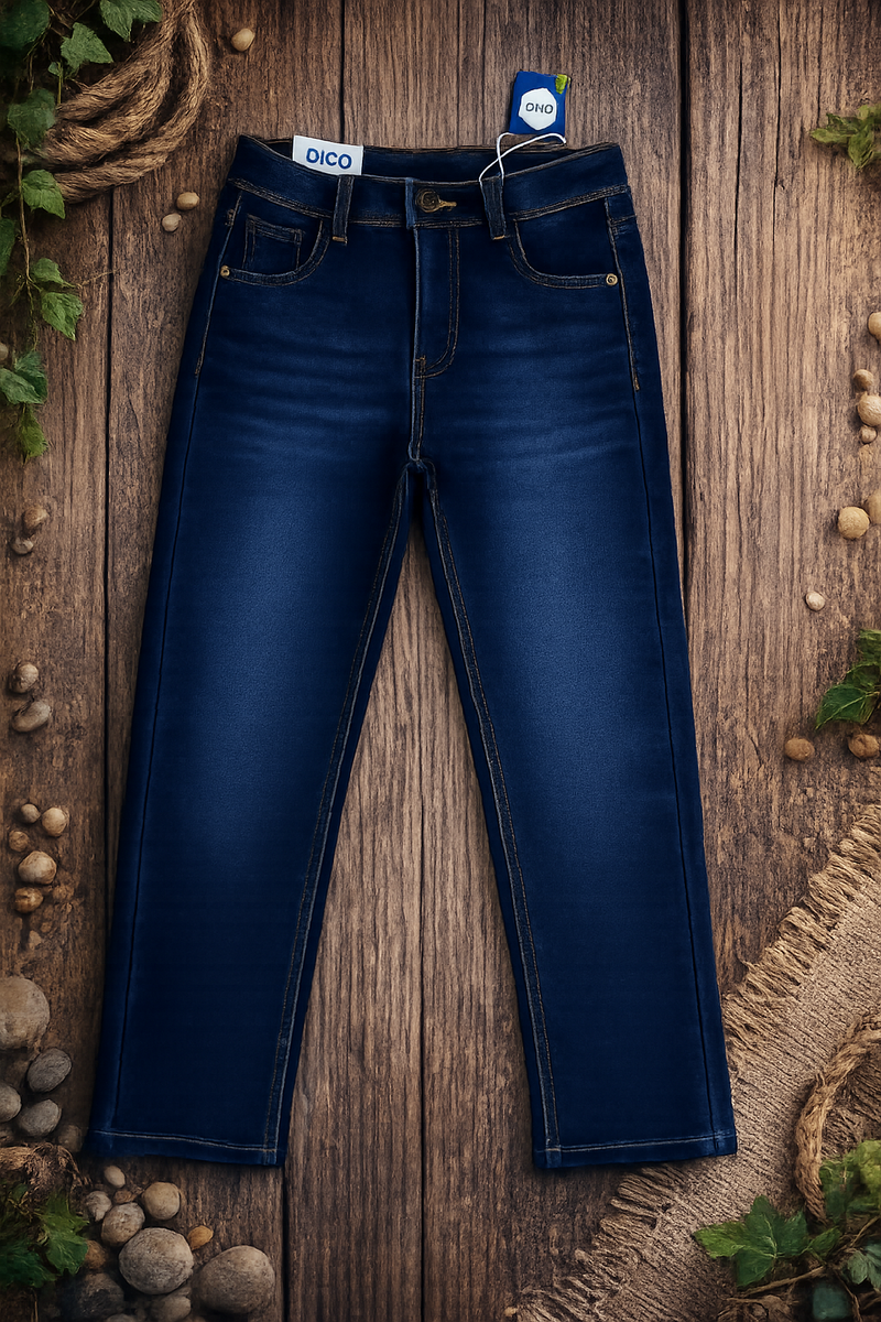 Knit denim adult boys jeans pants-Kids