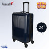 Travello 24 Inch Royal Zipper Unbreakable Body More Capacity Water Resistant Aluminum Luggage- Trolley Dark Blue