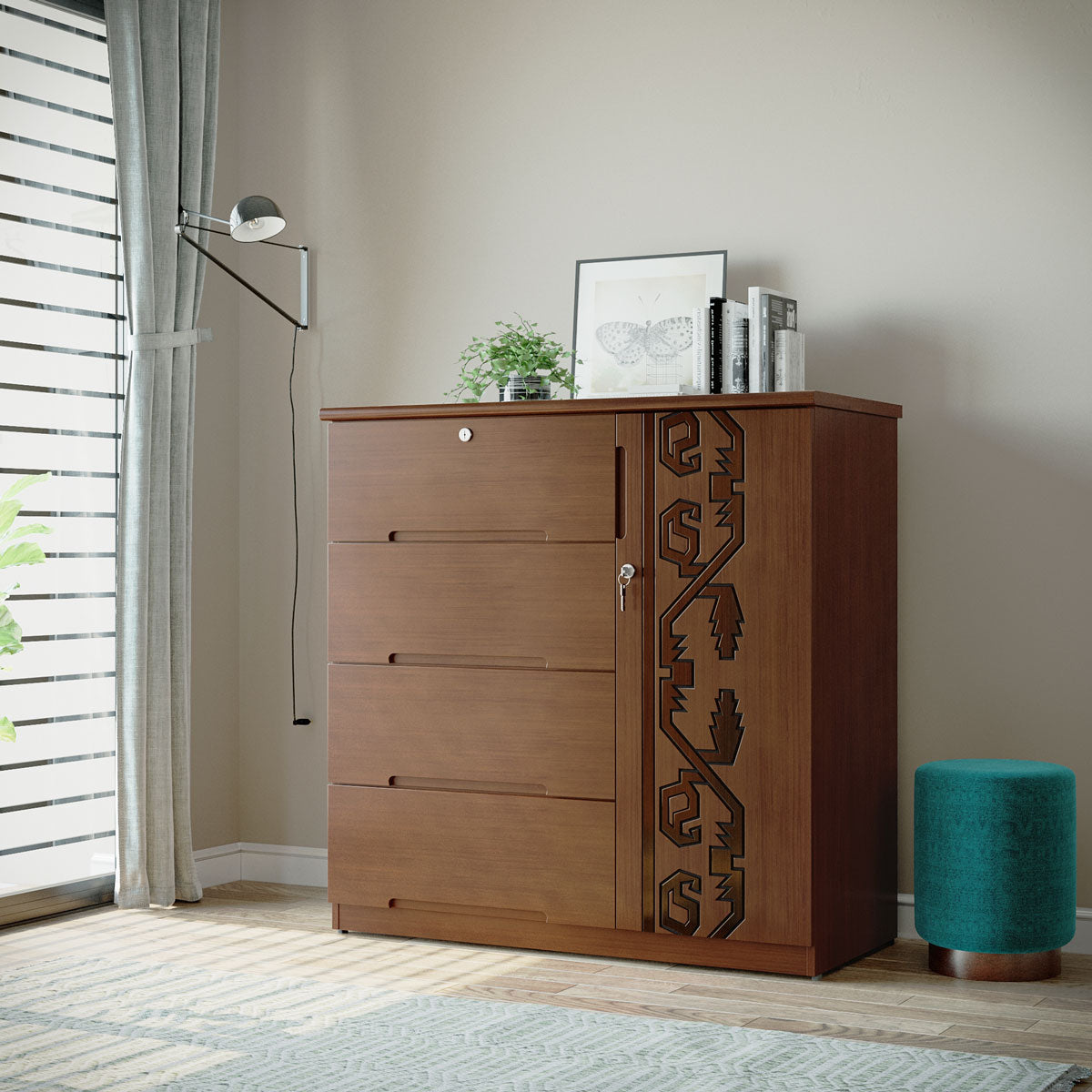 JAMDANI Wooden Wardrobe | WDH-362-3-1-20