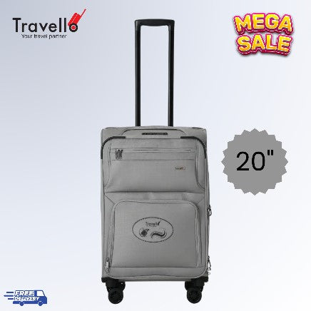 Travello Premium Soft Suitcase 20" Gray