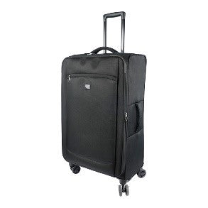 28 inch Soft Suitcase/Luggage 450D Jacquard RPET with PUX2 in waterproof- Black (Original Export)