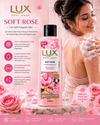 Lux Body Wash French Rose & Almond 245ml (Free Loofah)