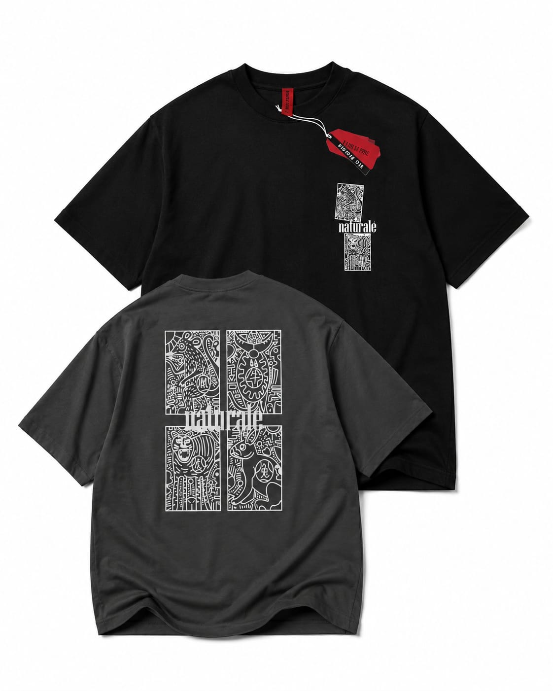 Men's Graphic Drop Shoulder Oversized T-Shirt-011