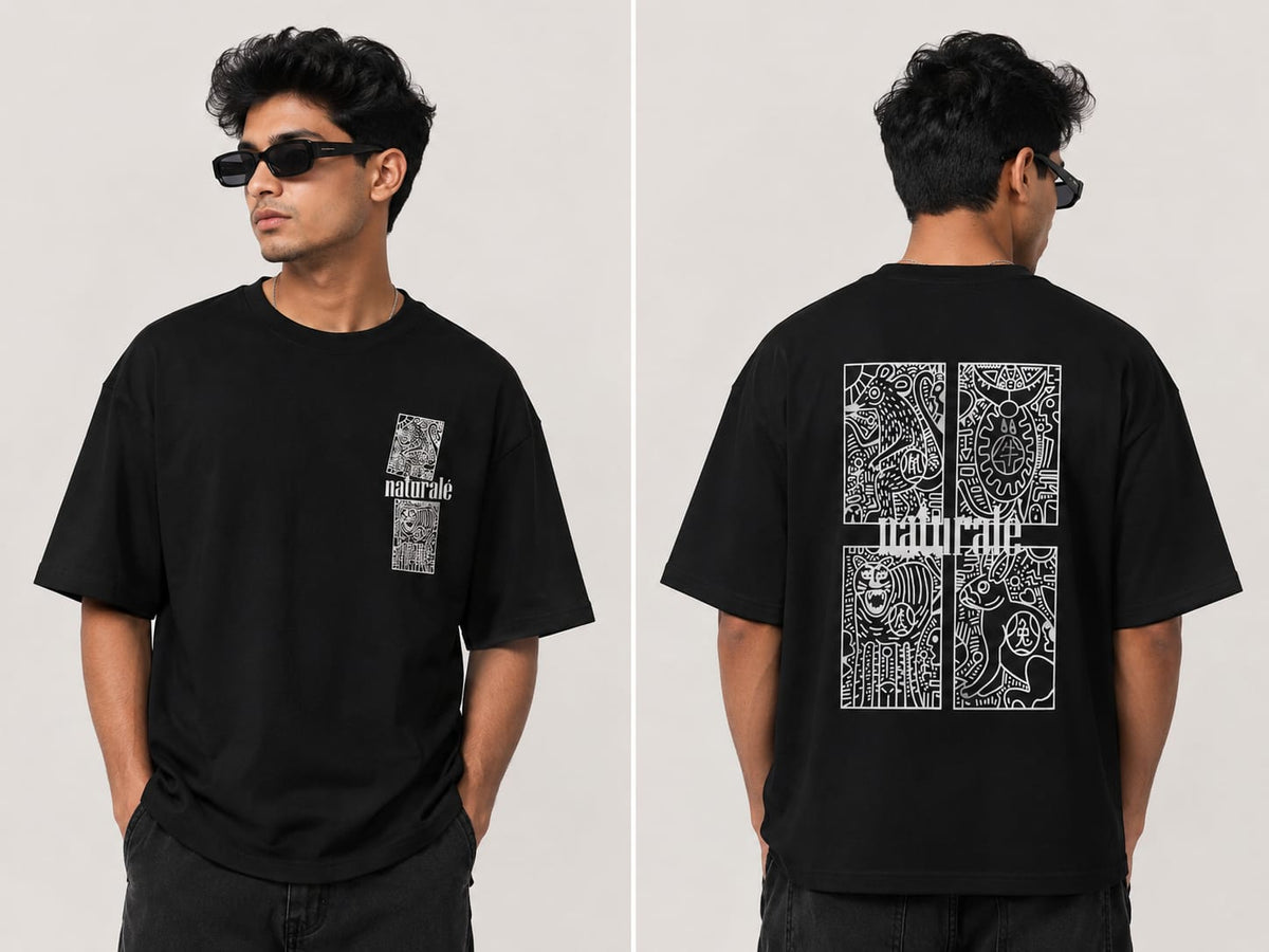 Men's Graphic Drop Shoulder Oversized T-Shirt-011
