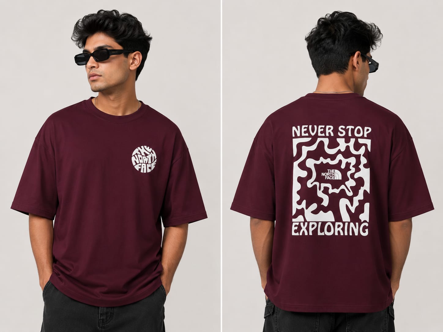 Men's Graphic Drop Shoulder Oversized T-Shirt-012