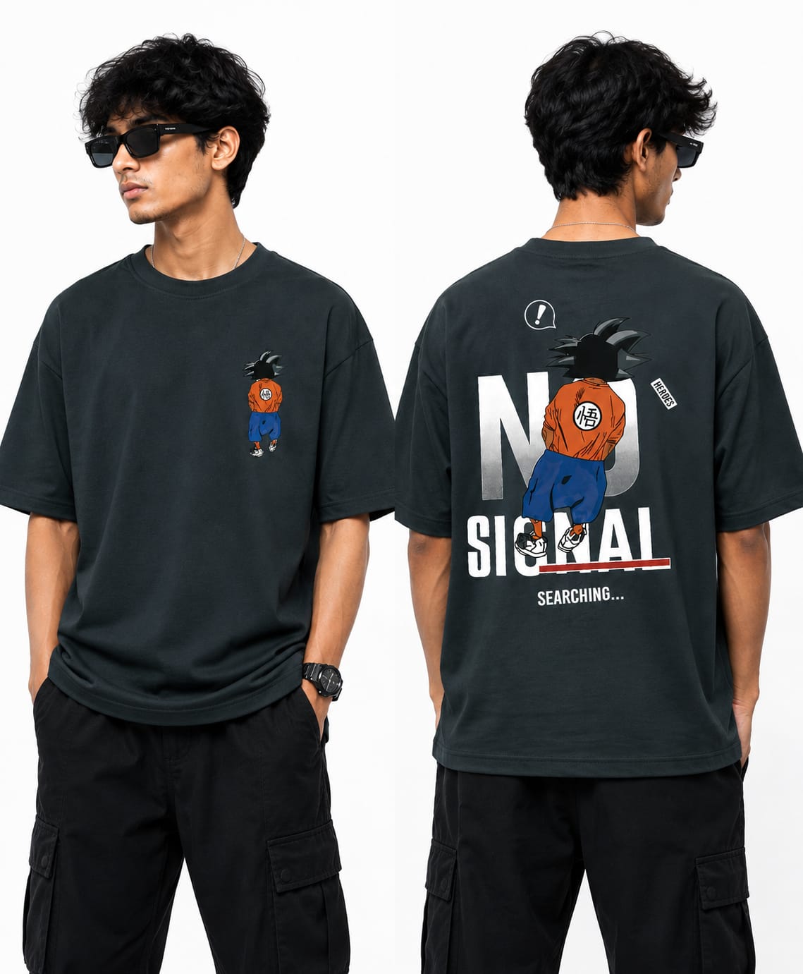 Men's Graphic Drop Shoulder Oversized T-Shirt-014
