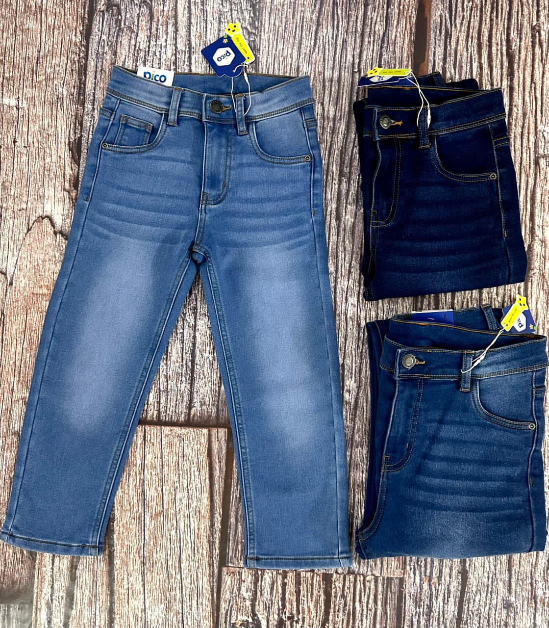 Knit denim adult boys jeans pants-Kids