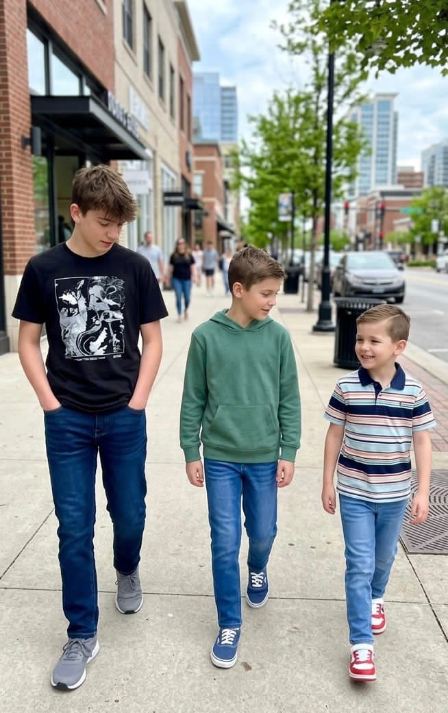 Knit denim adult boys jeans pants-Kids