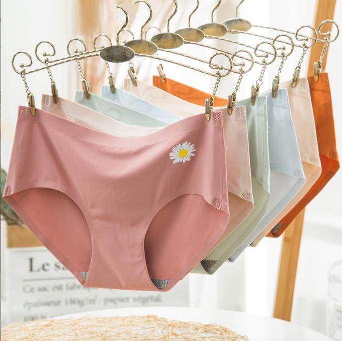 Women’s Seamless Daisy Print Panties – Soft Stretchy No-Line Underwear