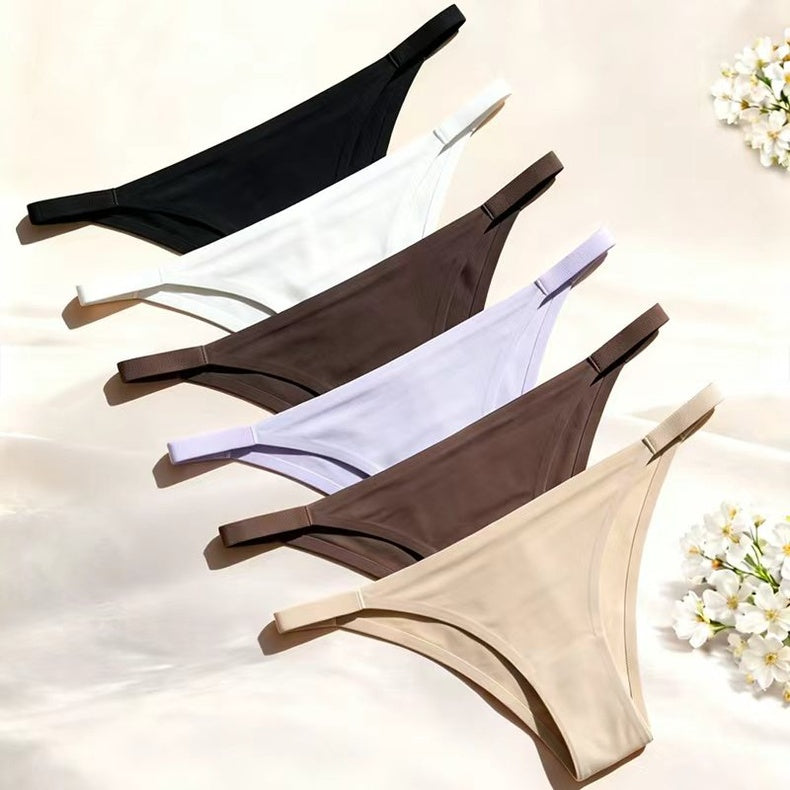 Women’s Seamless Low Rise Thong Panty – Soft Invisible Everyday Underwear